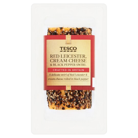 Tesco Red Leicester Cream Cheese And Black Pepper Swirl 100G Tesco