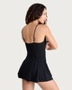image 3 of F&F Contour Belted Swimsuit Dress in Black