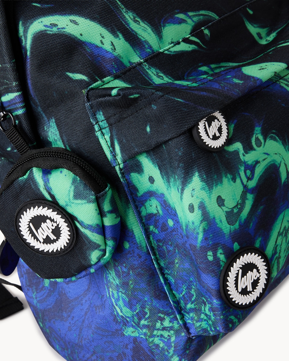 image 1 of Hype Printed Backpack in Multi Blue