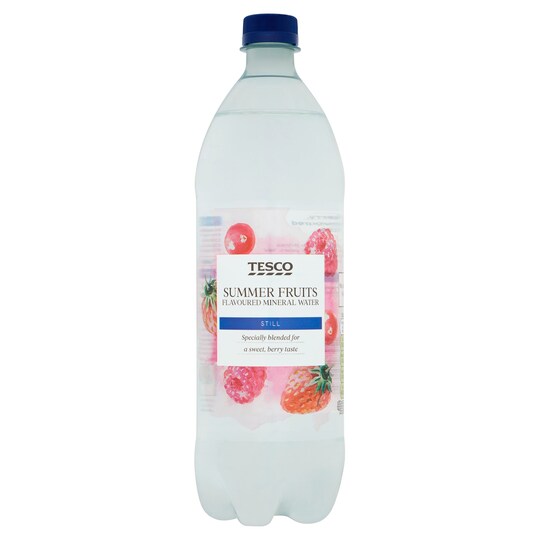 Tesco Summer Fruits Flavoured Mineral Water 1L Tesco Groceries