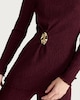 image 2 of F&F Textured Metal Accent Long Sleeved Co-ord Top in Burgundy
