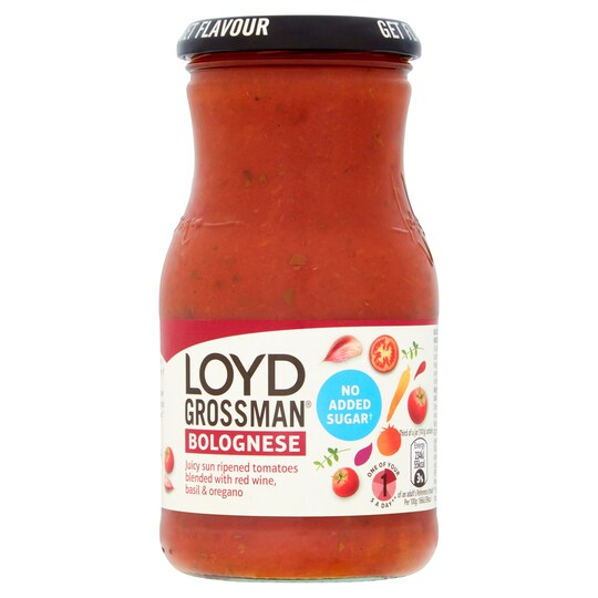 Loyd Grossman Bolognese No Added Sugar Pasta Sauce 425G Tesco Groceries