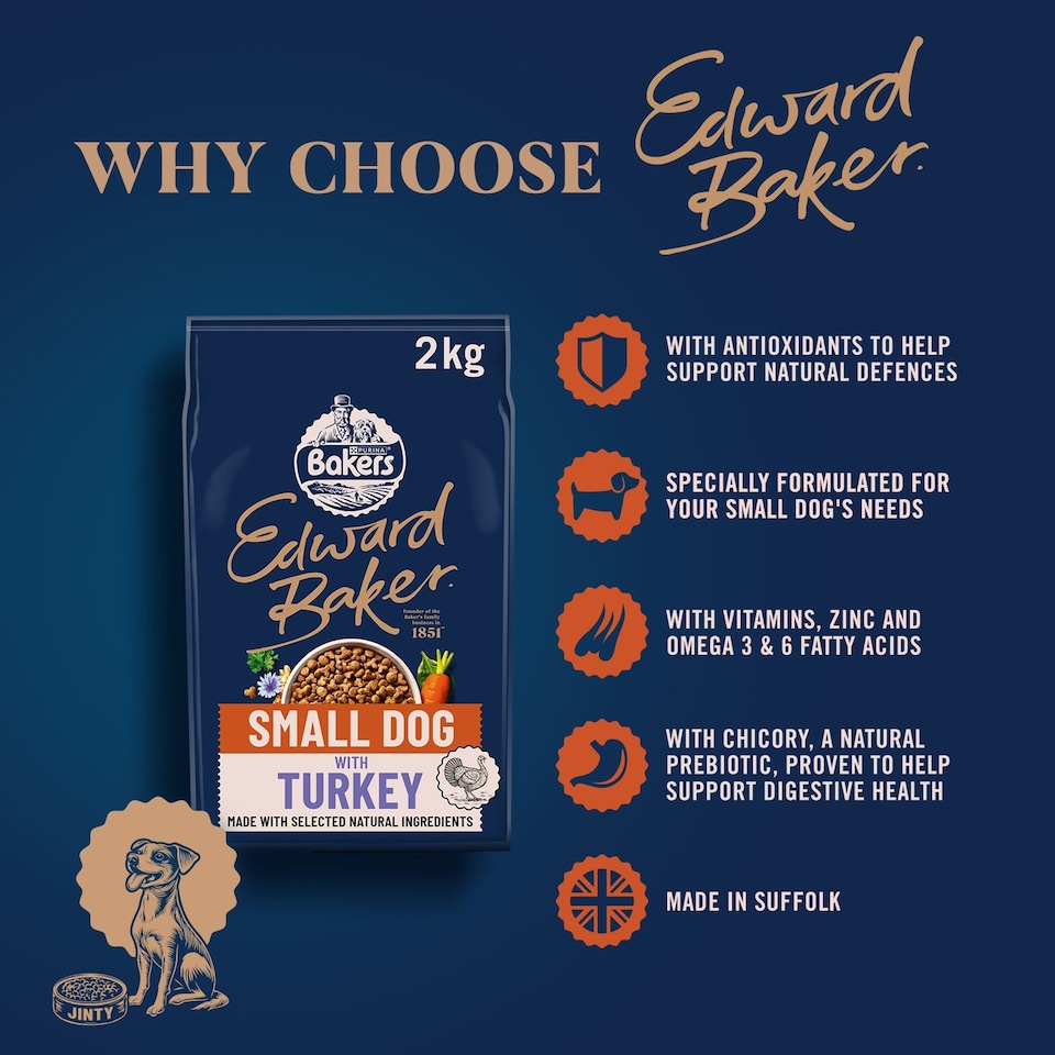 image 1 of BAKERS Edward Baker Small Dog Turkey Dry Dog Food 2kg