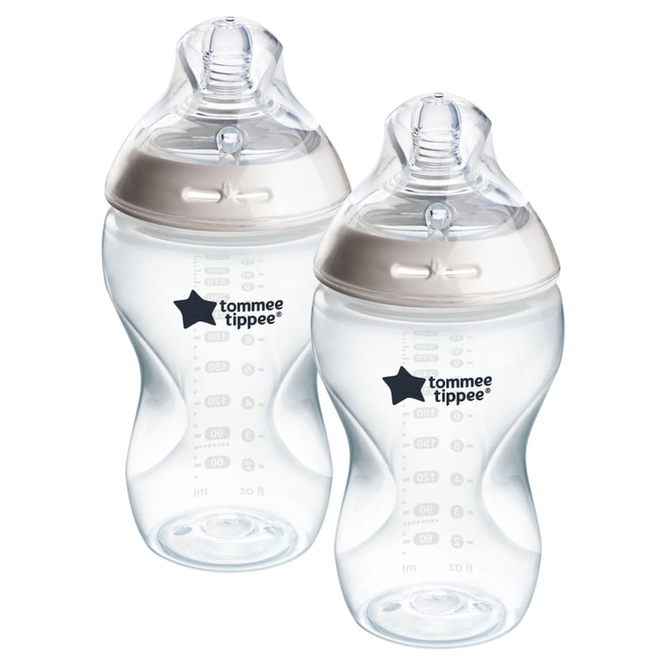 image 1 of Tommee Tippee Baby Bottles, Natural Start Anti-Colic Baby Bottle, Medium Flow, 340ml, 3m+, Pack of 2