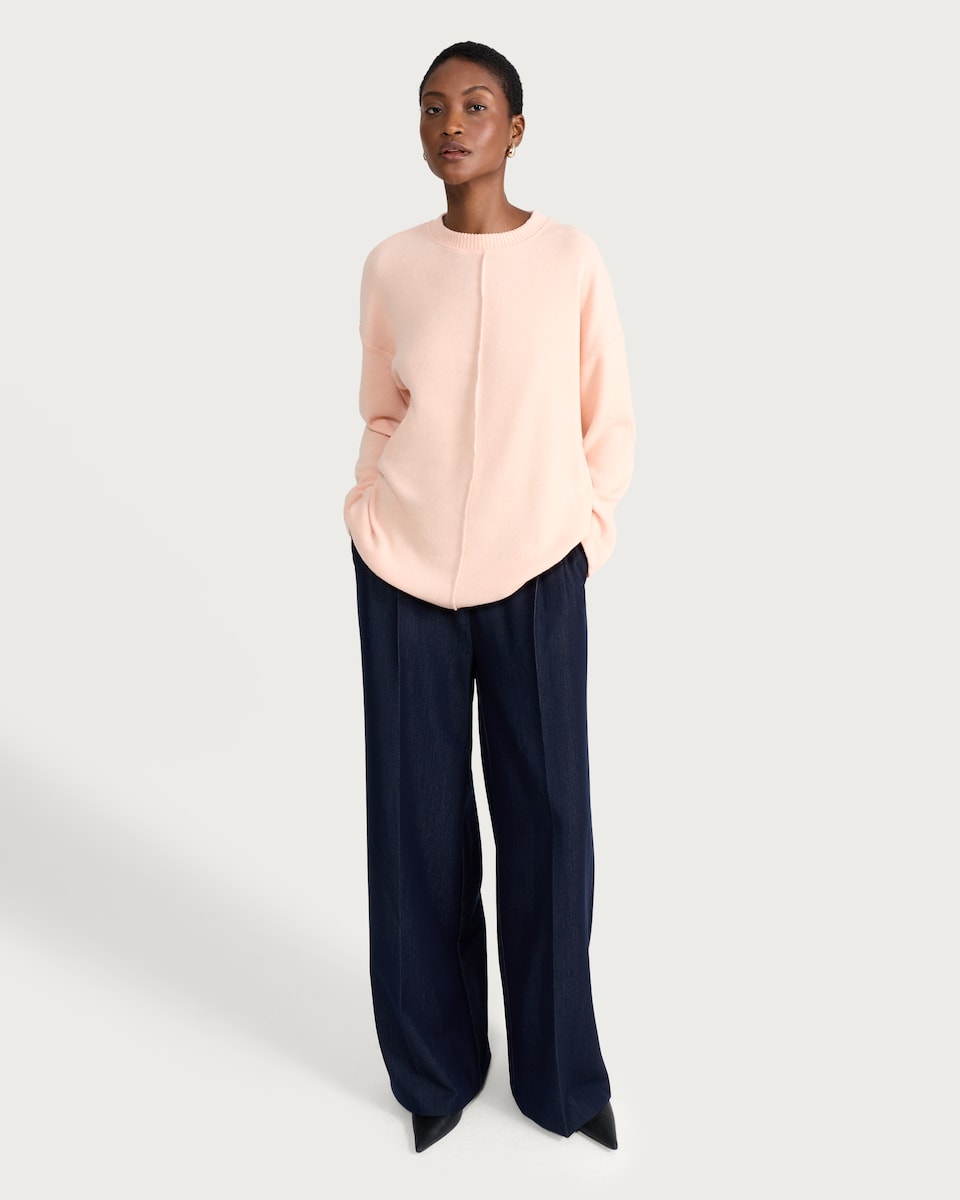 image 1 of F&F Textured Long Sleeved Jumper in Orange