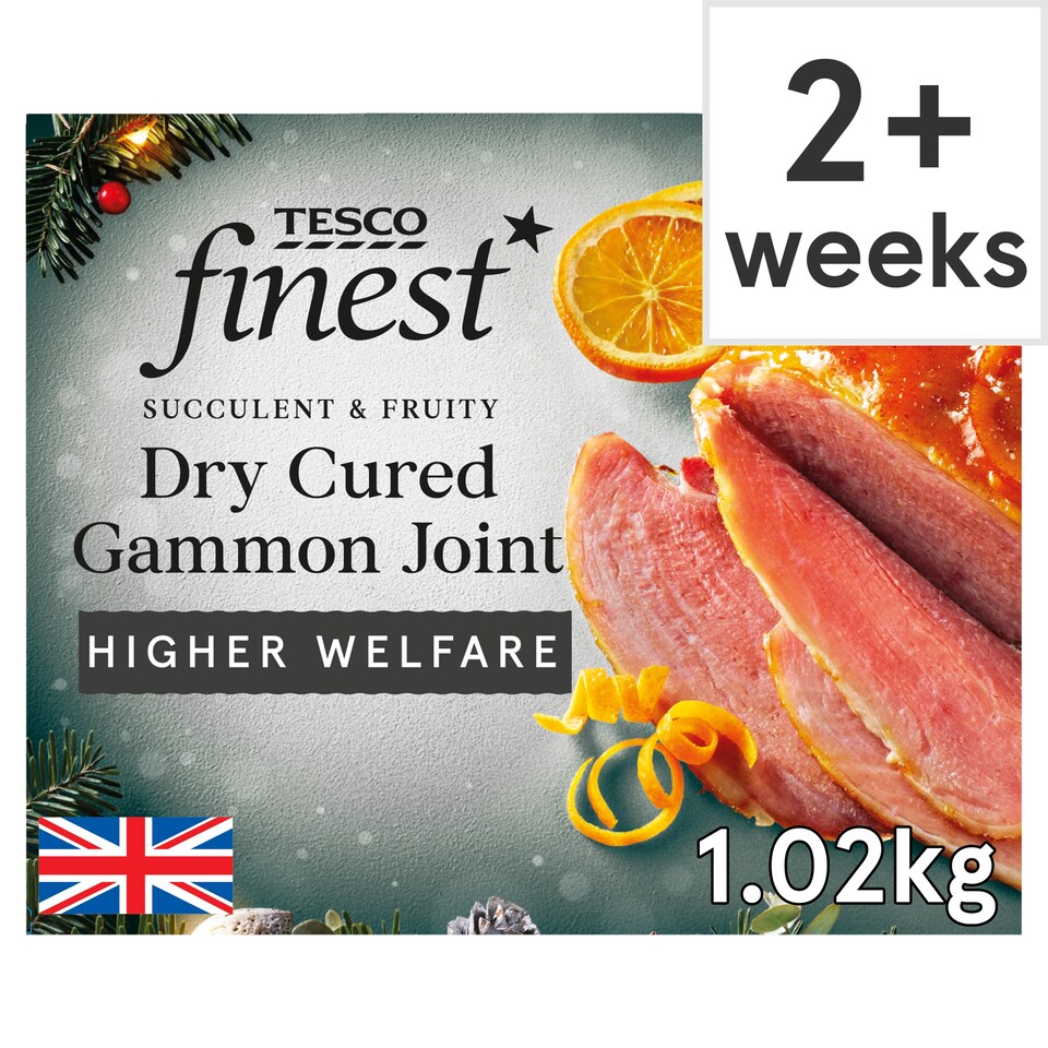 image 1 of 49. Tesco Finest Dry Cured Gammon Joint with a Spiced Orange Glaze 1kg (Serves 4)