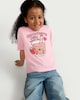image 3 of F&F Girls Pure Cotton Bubble Tea T-Shirt in Pink
