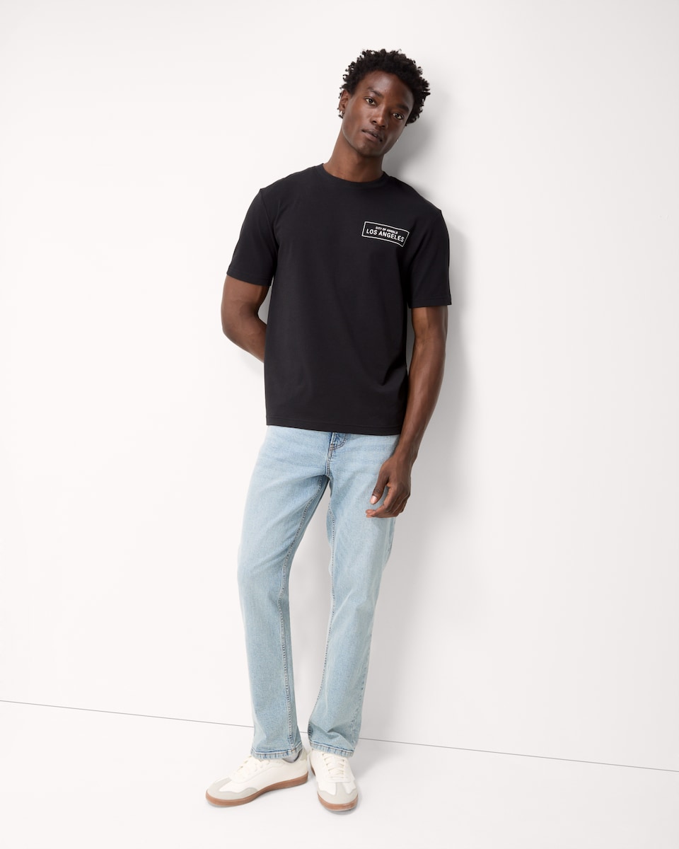 image 1 of F&F Pure Cotton LA T-Shirt in Black