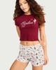 image 1 of F&F Cotton Rich Rodeo Short Pyjama Set in Burgundy