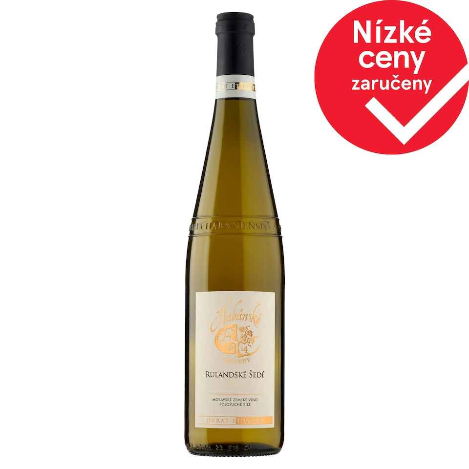 Habánské Sklepy Rulandské šedé moravské zemské víno polosuché bílé 0,75l
