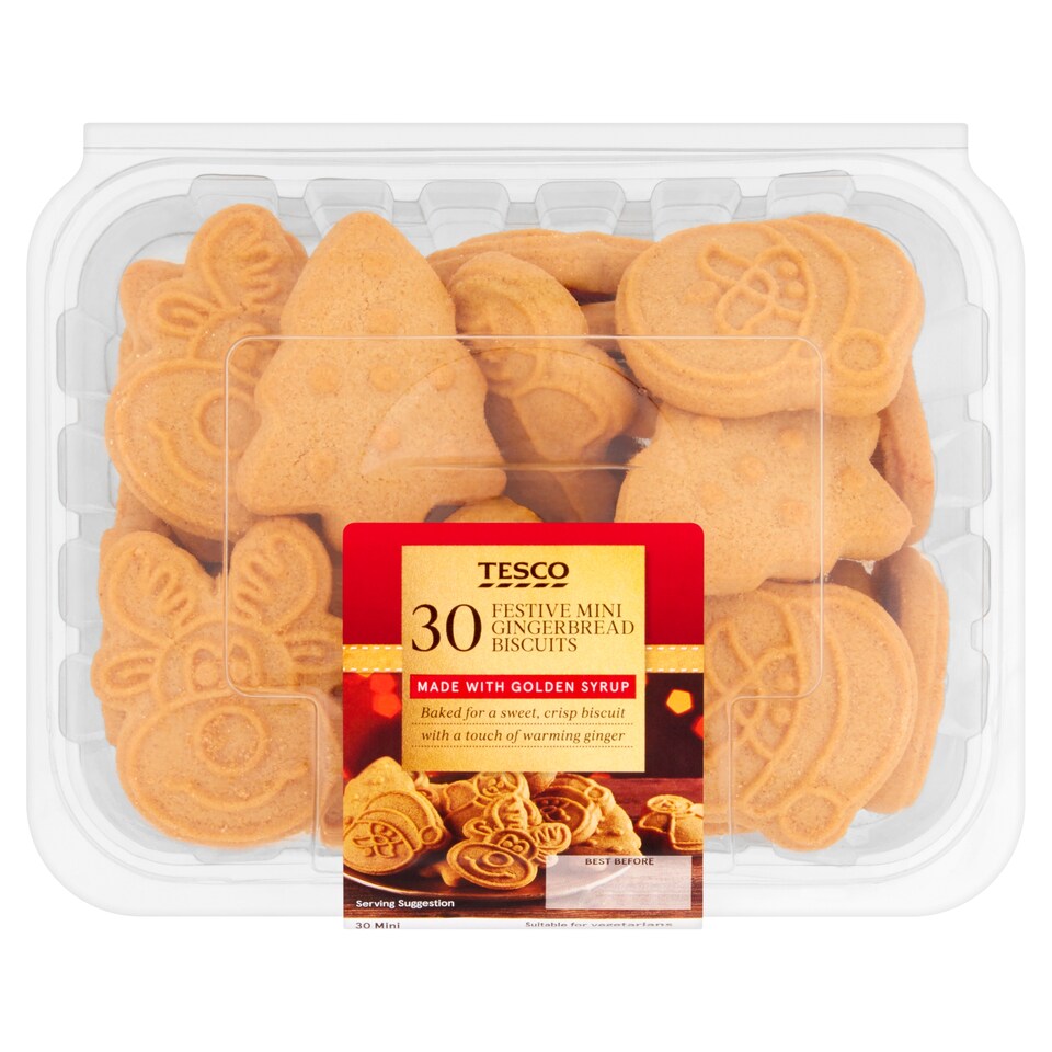 Tesco 30 Festive Gingerbread Mini Biscuits 300G