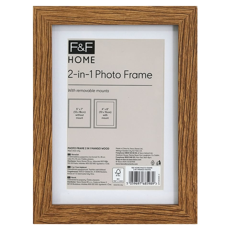 F&F Home Photo Frame 2 in 1 Mango Wood