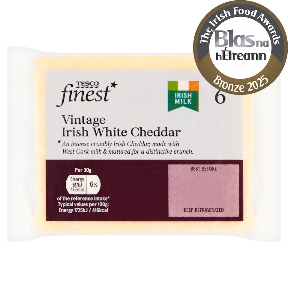Tesco Finest Vintage Irish White Cheddar 250G