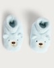 image 2 of F&F Baby Fleece Bear Face Ribbed Booties in Multi
