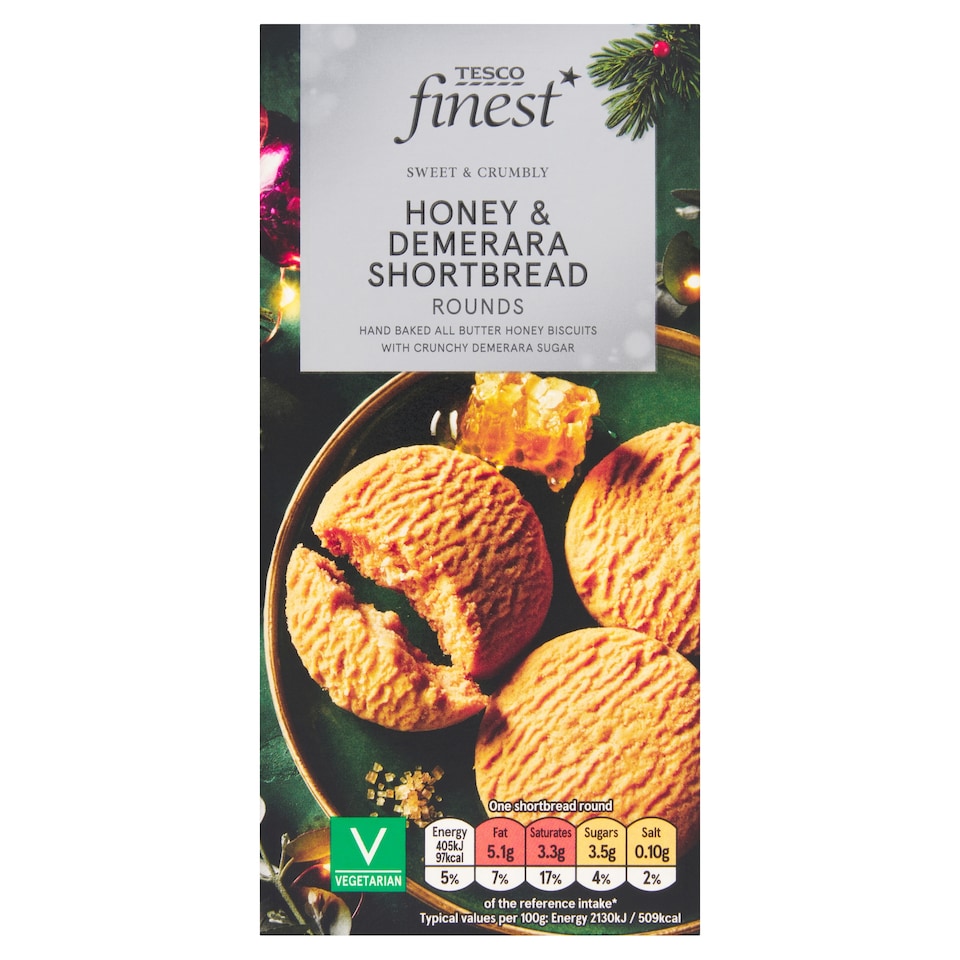 Tesco Finest All Butter Honey and Demerara Shortbread Rounds 150g