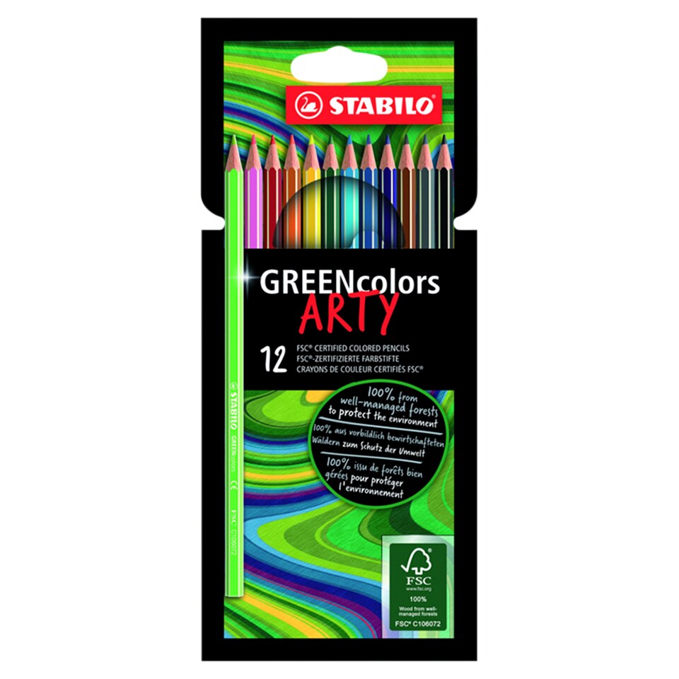 Stabilo Green Colors Arty Coloured Pencil Set 12 pcs 