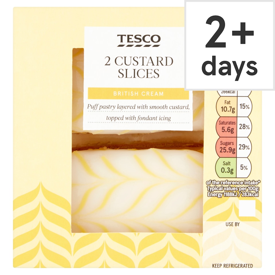 Tesco Custard Slices 2 Pack