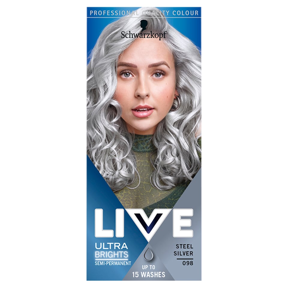 image 1 of Schwarzkopf Live Ultra Bright 098 Steel Silver 80G