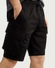 image 1 of F&F Cotton Rich Drawstring Cargo Shorts in Black