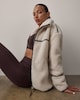 image 1 of F&F Active OUTDOOR Borg Textured Zip Up Jacket in Cream