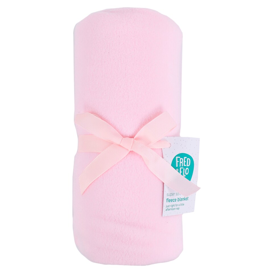 Fred & Flo Pink Cotbed Fleece Blanket