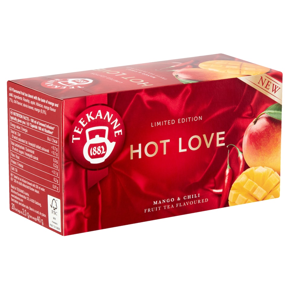 Teekanne Hot Love mangó és chili ízesítésű gyümölcstea keverék 20 filter 40 g  1. kép