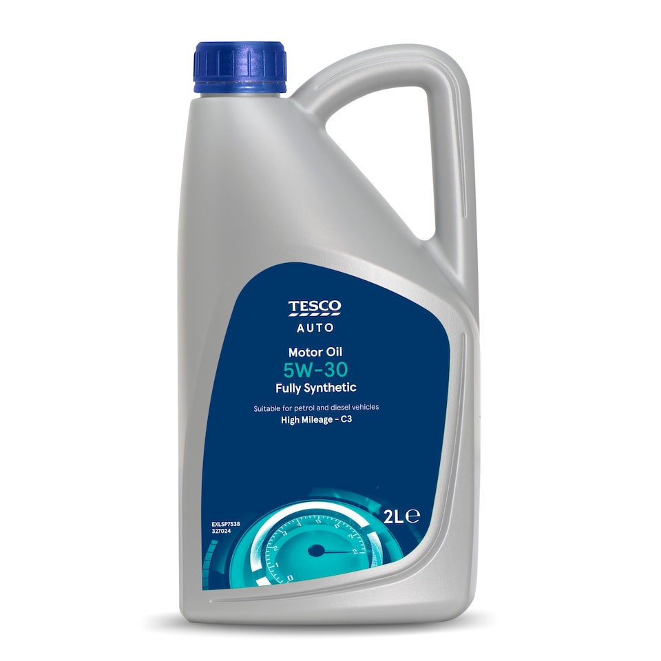 Tesco 5W-30 High Mileage Fully Synthetic Motor Oil 2L