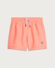image 1 of F&F Boys Palm Tree Embroidered Drawstring Swim Shorts in Coral