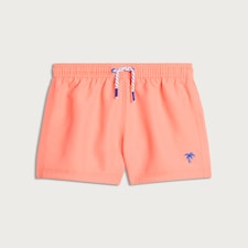 F&F Boys Palm Tree Embroidered Drawstring Swim Shorts in Coral