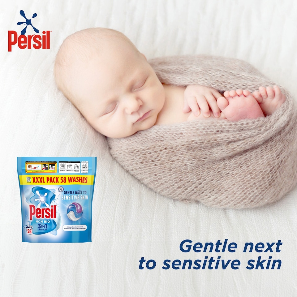 image 1 of Persil Non Bio Capsules 58 Washes 1223g