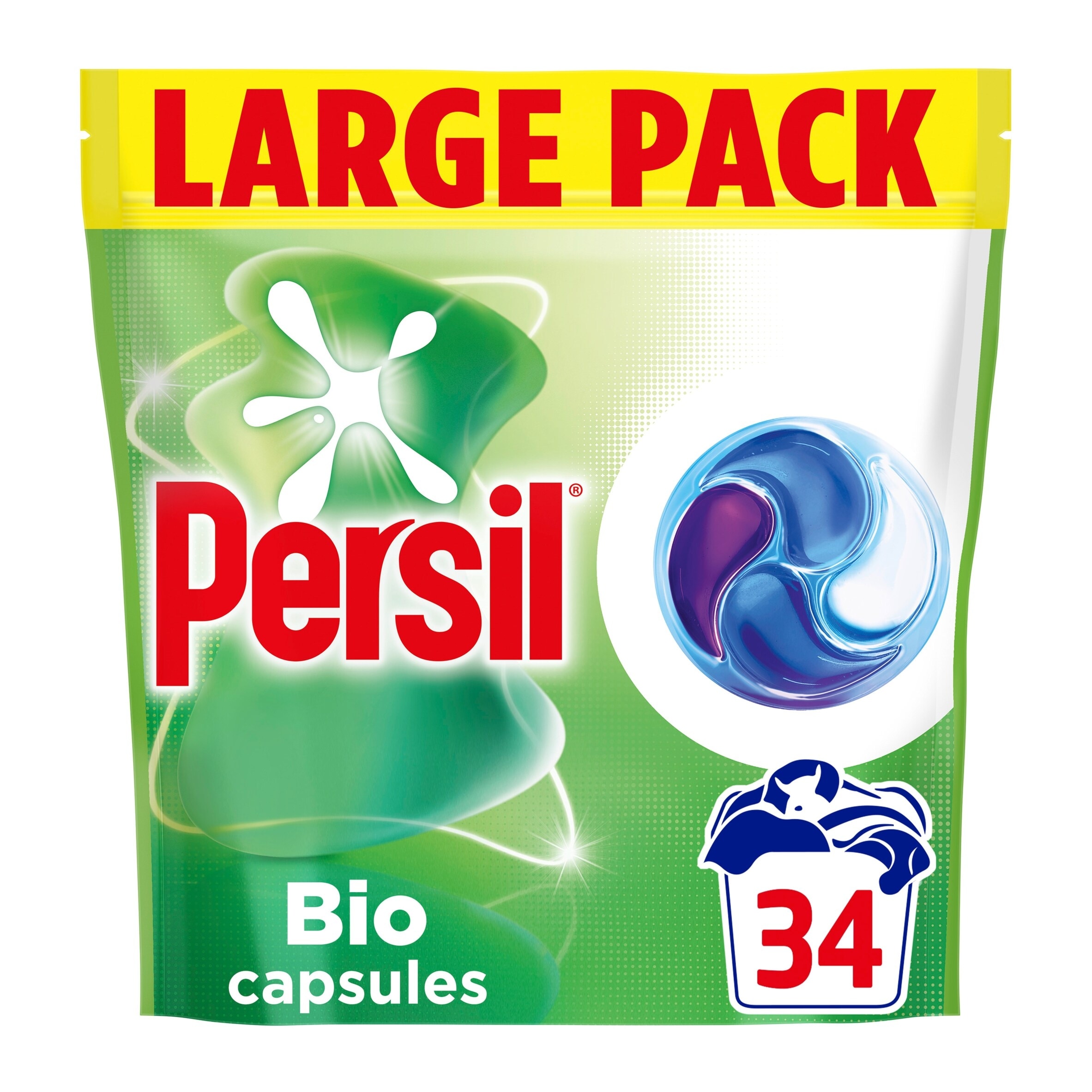 Persil Bio 4 in 1 Laundry Washing Detergent Capsules Large Pack 34 Washes 462g
