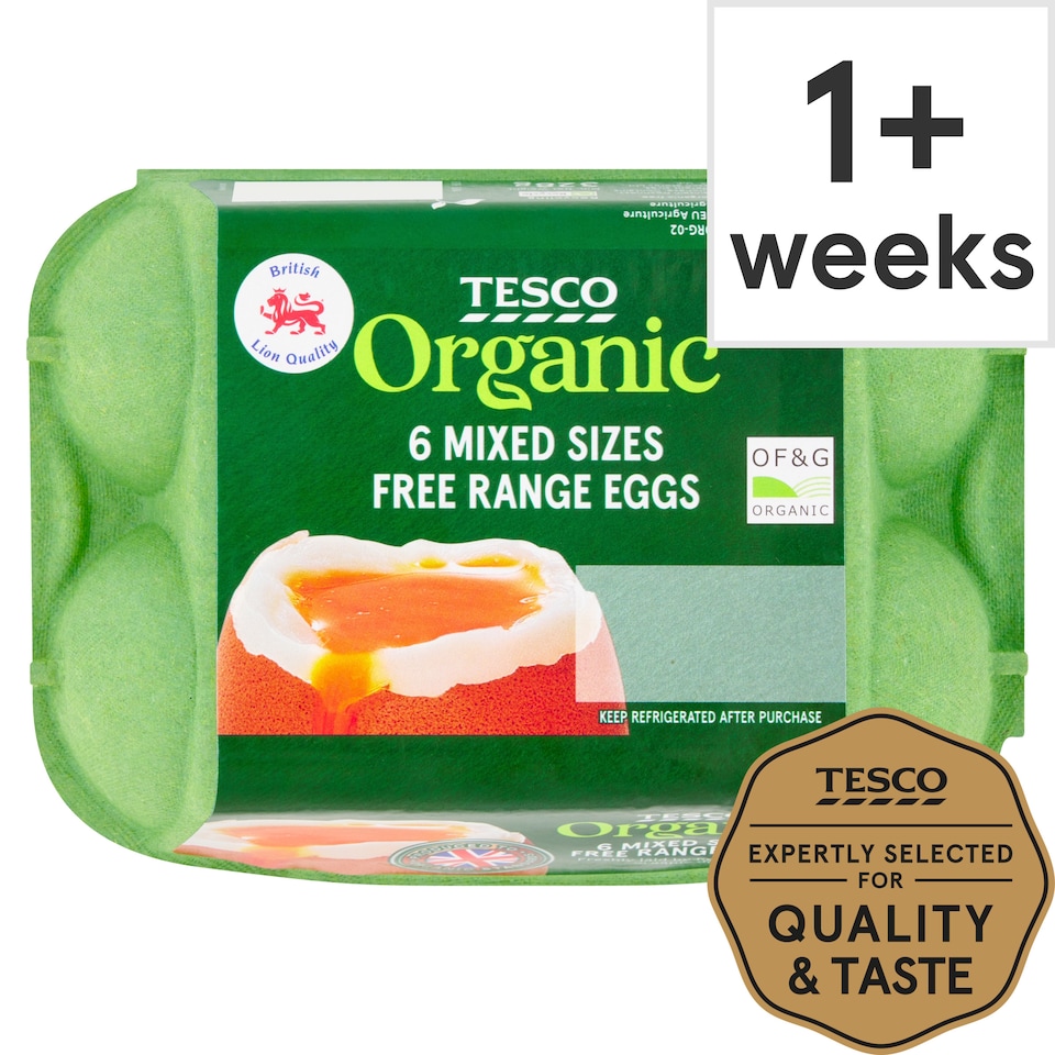 Tesco Mixed Sized Organic Eggs 6 Pack