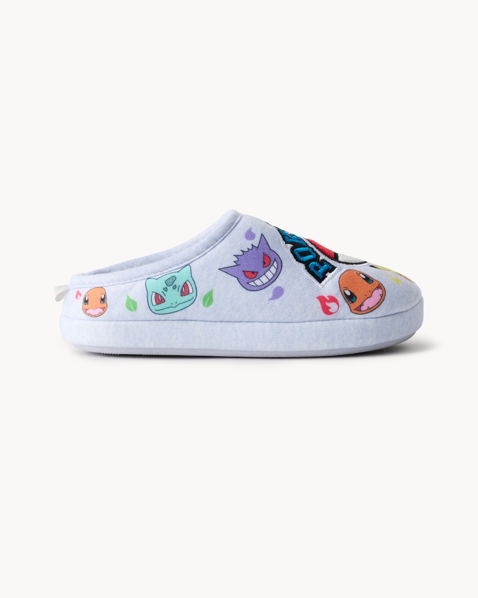 image 1 of Pokémon Mule Slippers in Grey