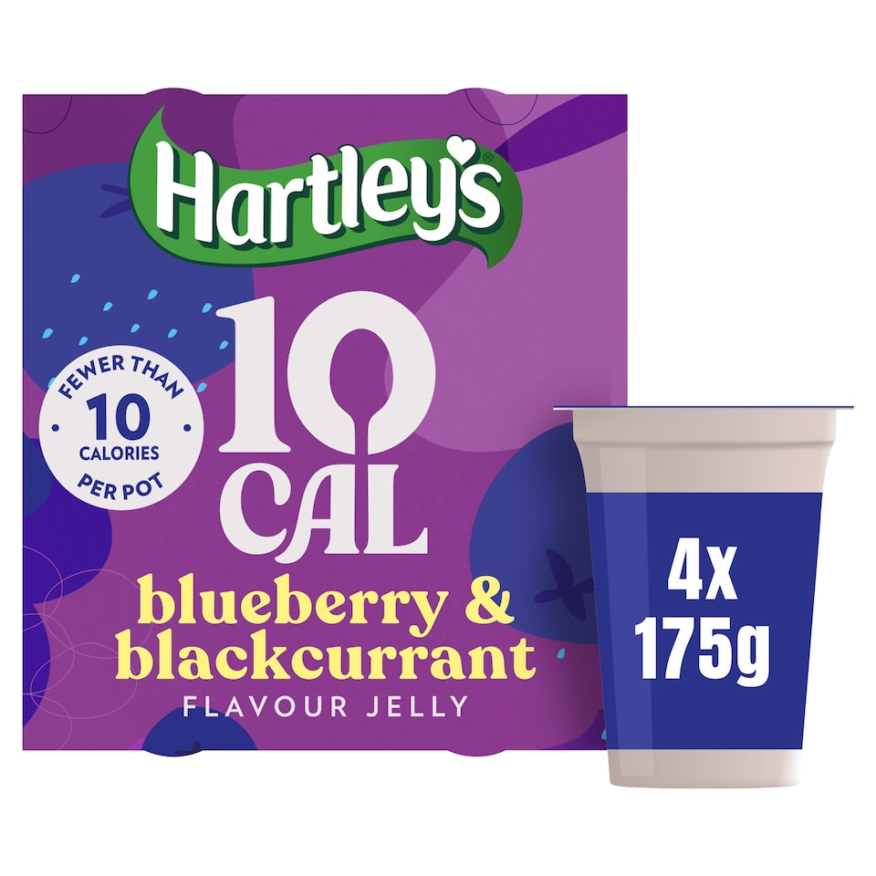 Hartley's 10 Cal Blueberry & Blackcurrant Flavour Jelly 4x175g