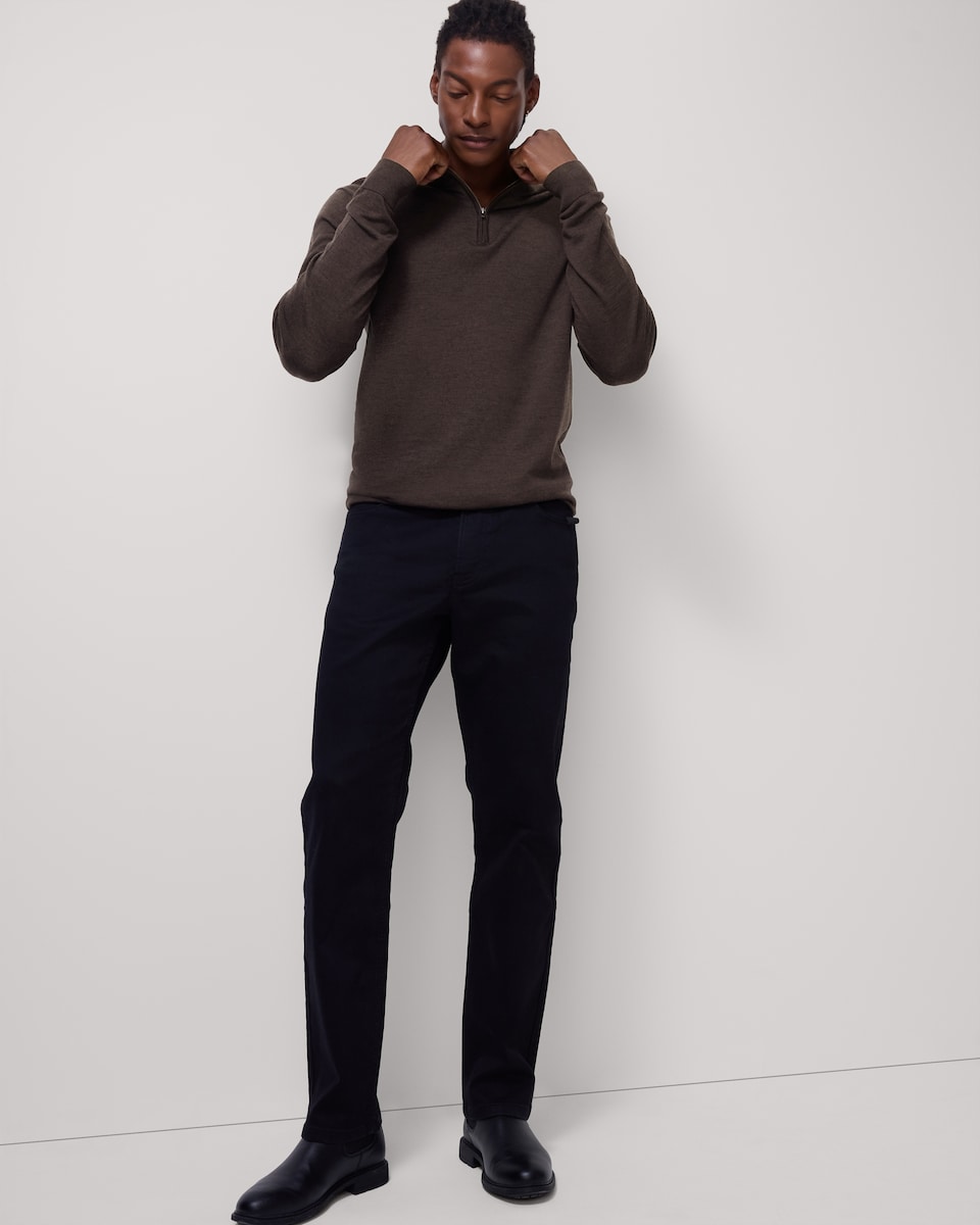 image 1 of F&F Merino Wool Half Zip Jumper in Chocolate
