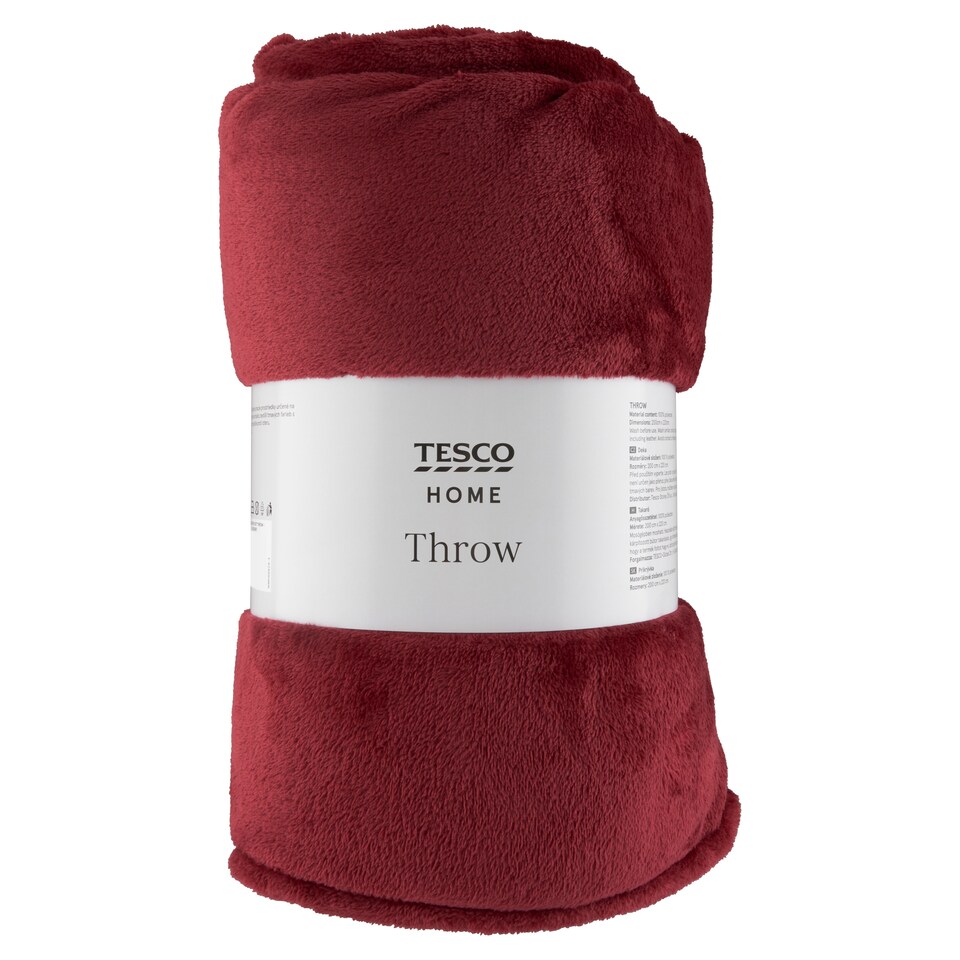 Tesco Home Burgundy prikrývka 200 cm x 220 cm