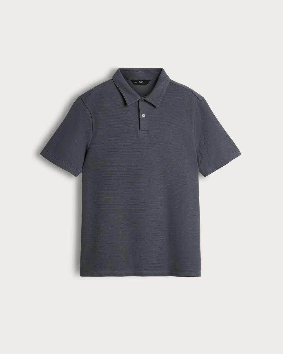 image 1 of F&F Cotton Rich Short Sleeved Polo Shirt in Grey