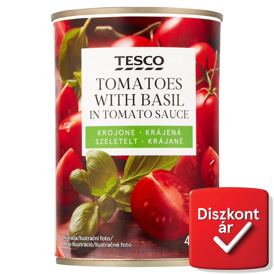 Tesco Tomatoes with Basil in Tomato Sauce 400 g