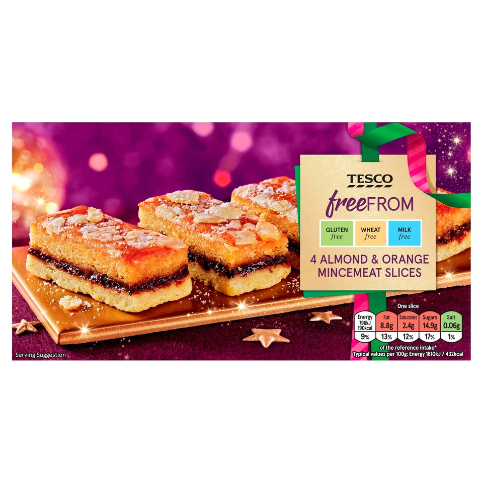 Tesco Free From Almond & Orange Mincemeat Slices 176g