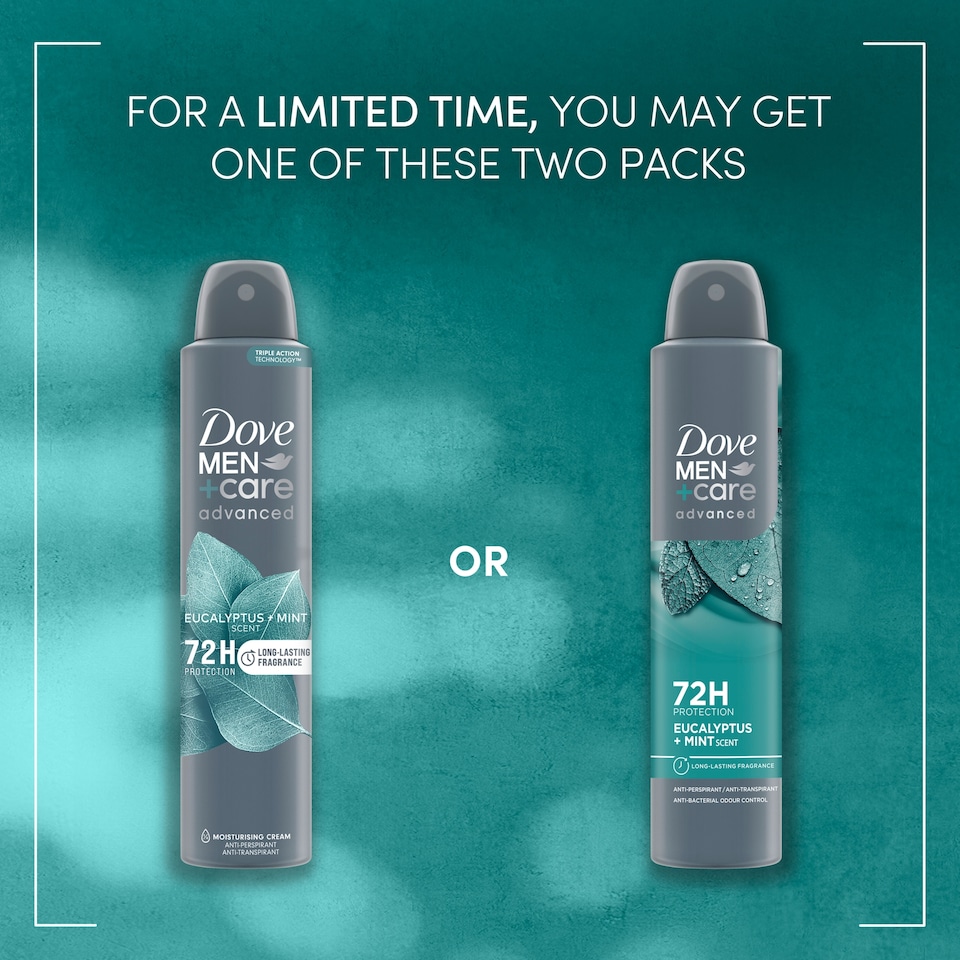 image 1 of Dove Men+Care Eucalyptus & Mint 72h Advanced Care Antiperspirant Deodorant 200ml