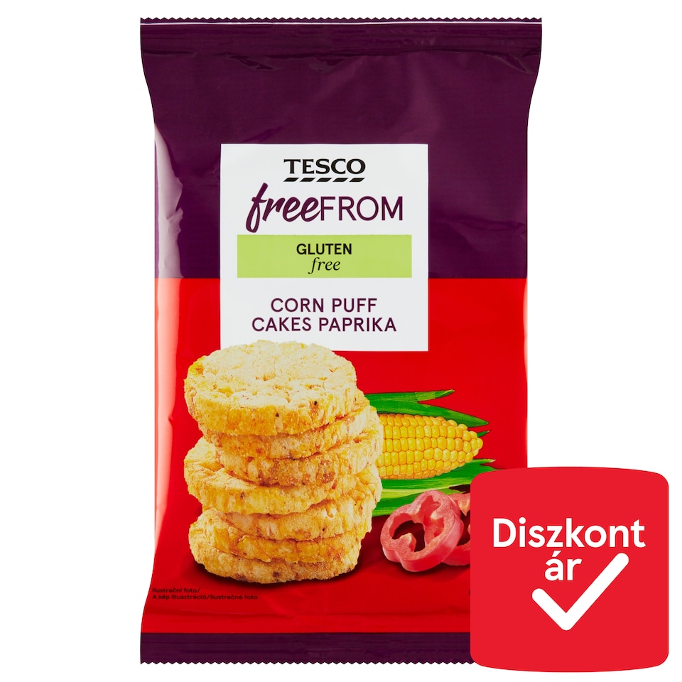 Tesco Free From puffasztott paprikaízű kukoricasnack 60 g