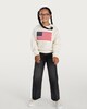 image 2 of F&F Girls Cotton Rich American Flag Sweatshirt in Cream