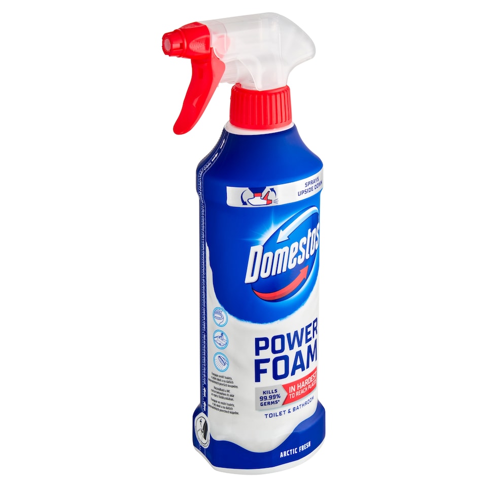 image 1 of Domestos Power Foam Arctic Fresh Toilet and Bathroom Cleaning and Disinfecting Foam 435ml