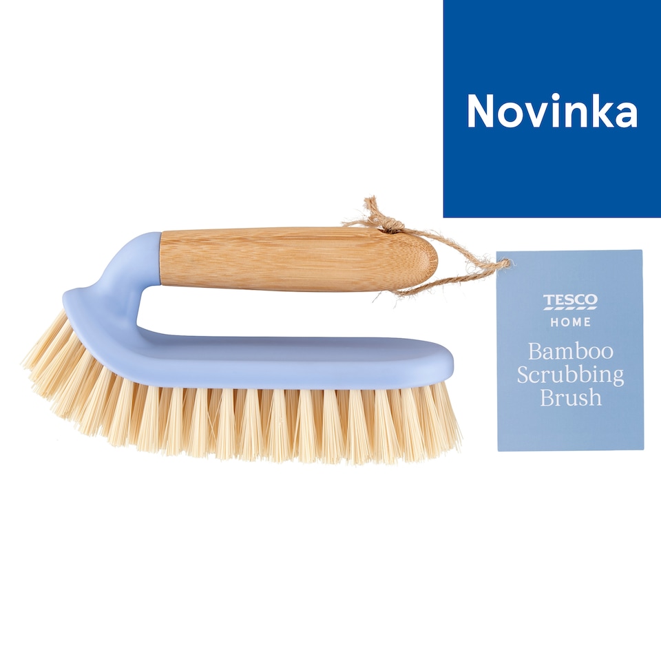 Tesco Home Bamboo Scrubbing Brush 15 x 6.2 x 8.5 cm
