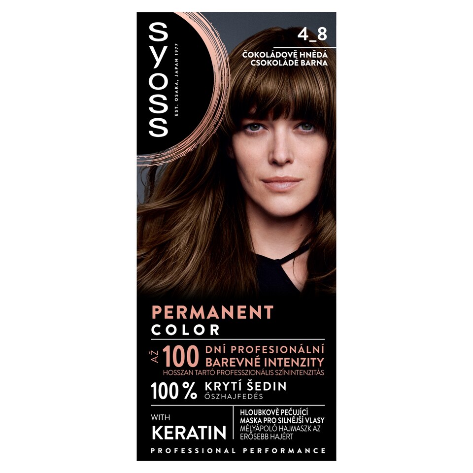 Syoss Color tartós hajfesték 4-8 csokoládé barna  1. kép