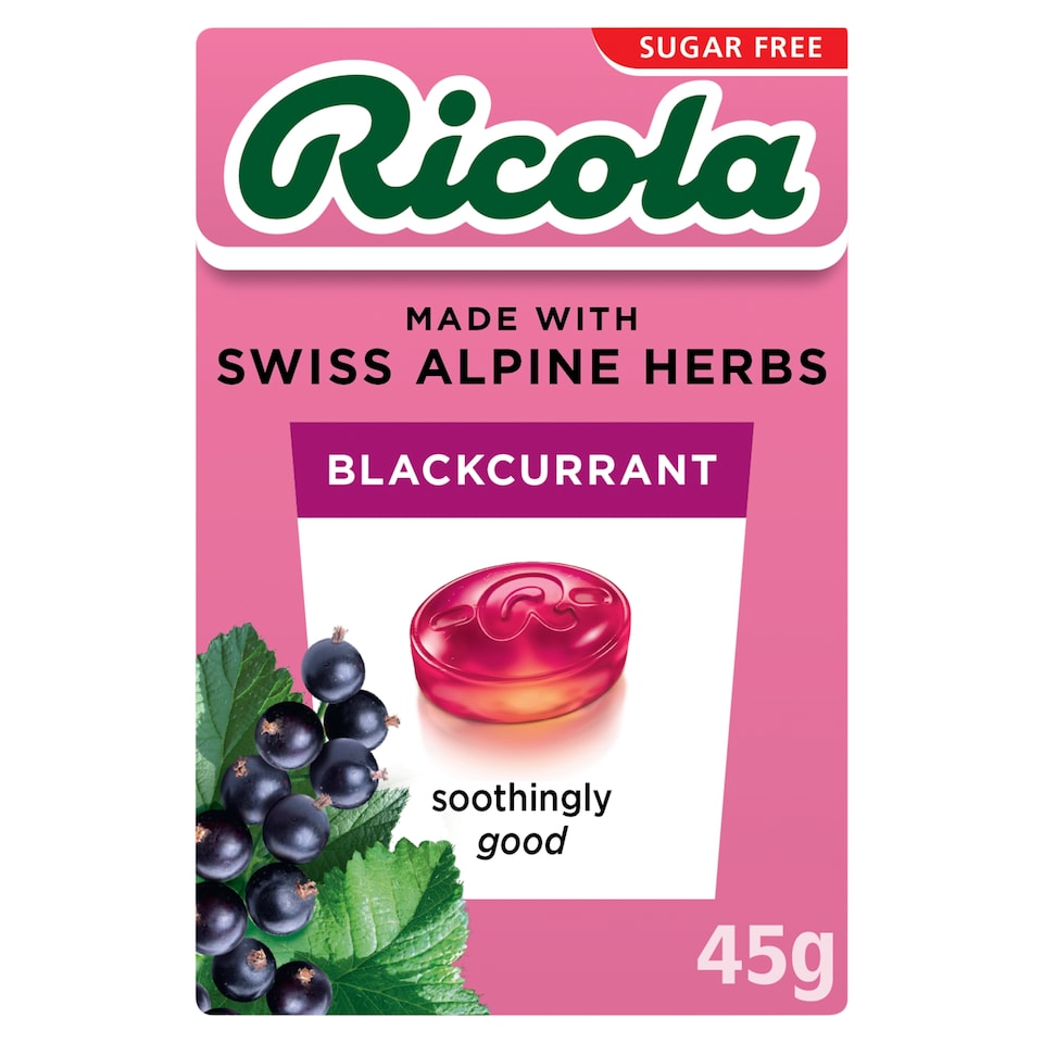 Ricola Blackcurrant Sugar Free 45g