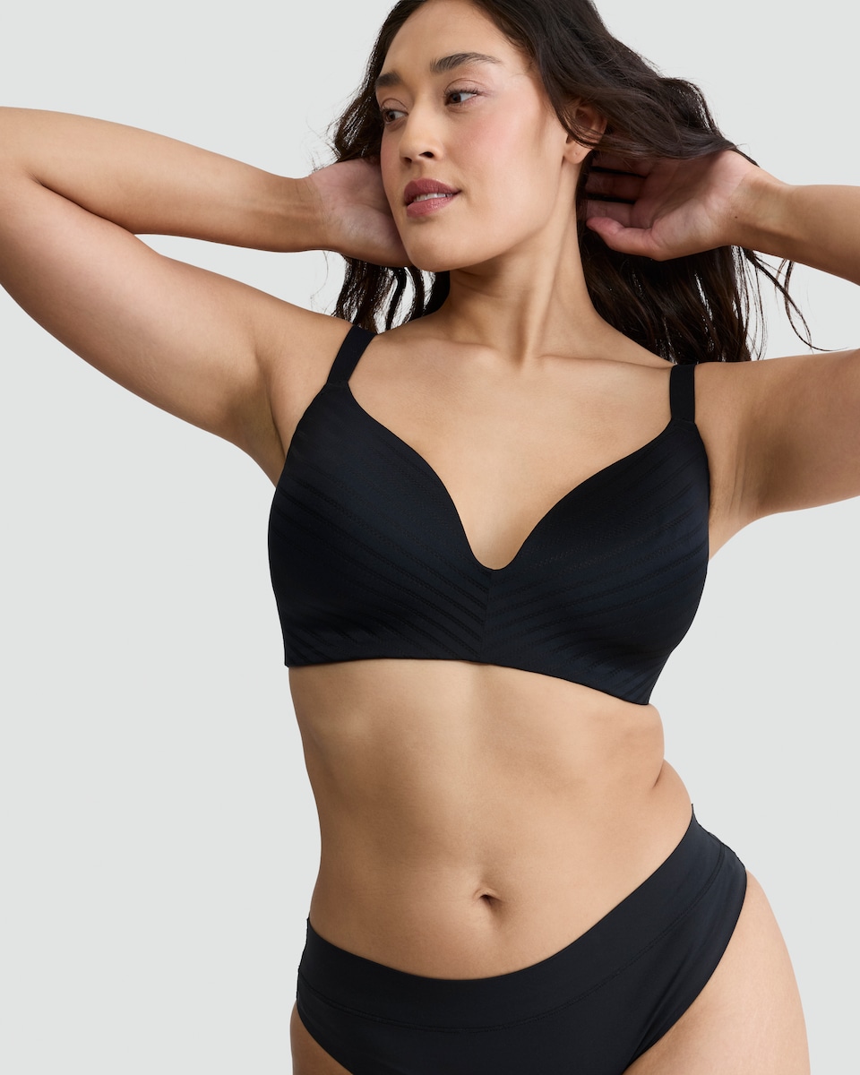 image 1 of F&F 2-Pack Non Wired Stripe Padded Bras in Multi