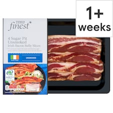 Tesco Finest 4 Sugar Pit Unsmoked Irish Bacon Belly Slices 240g