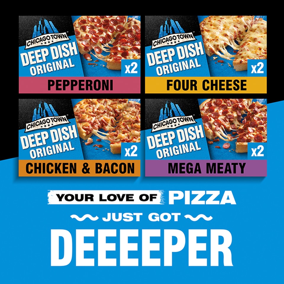 image 1 of Chicago Town Deep Dish Mega Meaty Pizzas 2 X 157G