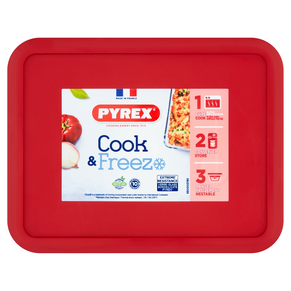 Pyrex Cook & Freeze Food Storage with Cherry Lid 1.5L